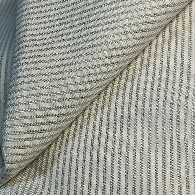 VINTAGE SPARKLY WHITE AND SILVER PIN STRIPED TABLECLOTH