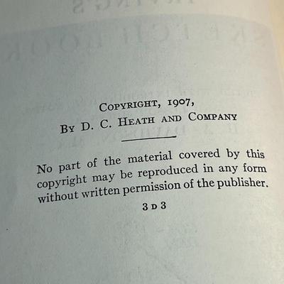 1907 "IRVING'S SKETCHBOOK" BOOK ABOUT WASHINGTON IRVING