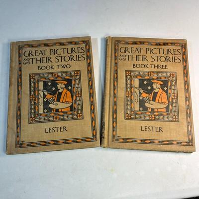 1927 "GREAT PICTURES AND THEIR STORIES-INTERPRETING MASTERPIECES TO CHILDREN" BOOKS 2 & 3