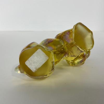 -82- IMPERIAL | Marked Yellow Iridescent Bulldog | Small Amber Bulldog