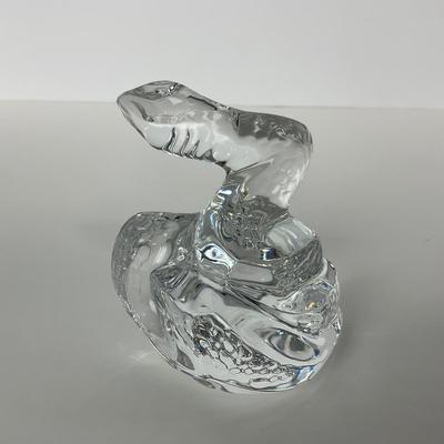 -84- BACCARAT | Signed & Marked Crystal Zodiac Coiled Snake