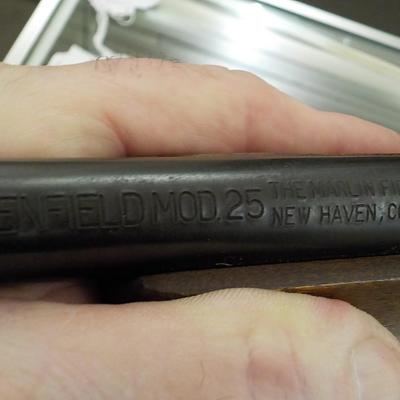 Marlin Glenfield Mod. 25 22 cal. LR/ with scope. est $150 to $300.