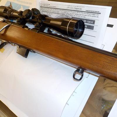 Marlin Glenfield Mod. 25 22 cal. LR/ with scope. est $150 to $300.