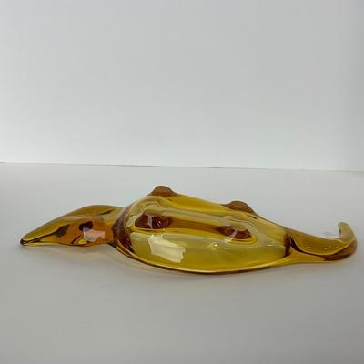 -87- VIKING | Amber Alligator Ash Tray