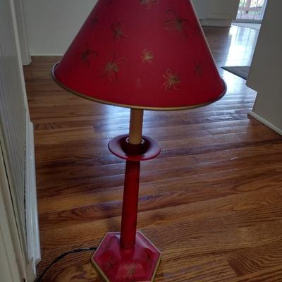 Red and Gold Toleware Table Lamp