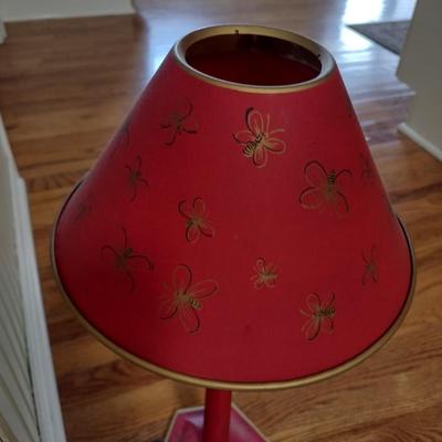 Red and Gold Toleware Table Lamp