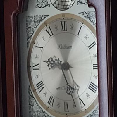 Waltham Chime Wood Case Pendulum Wall Clock