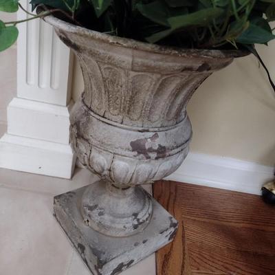 Artificial House Plant in Metal Urn Design Planter