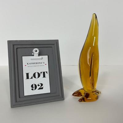 -92- VIKING | Mid Century Amber Penguin Figure