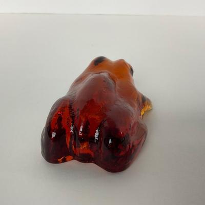 -96- PILGRIM | Amberina Frog Paperweight