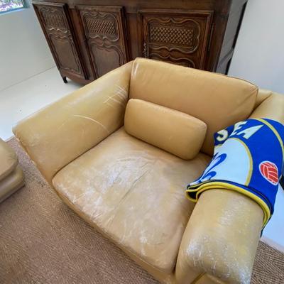 Leather Club Chair - Distressed Leather