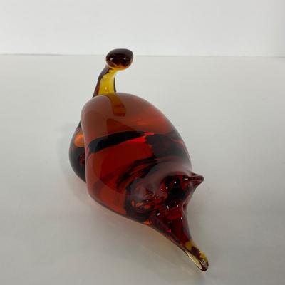 -97- UNMARKED | Amber Mouse Paperweight