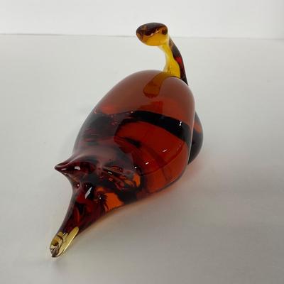 -97- UNMARKED | Amber Mouse Paperweight