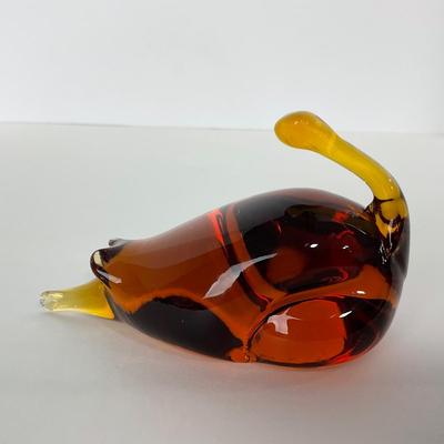 -97- UNMARKED | Amber Mouse Paperweight