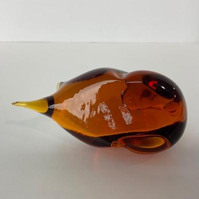 -97- UNMARKED | Amber Mouse Paperweight