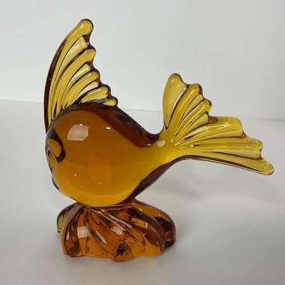 -99- VIKING | Mid Century Epic Amber Angel Fish