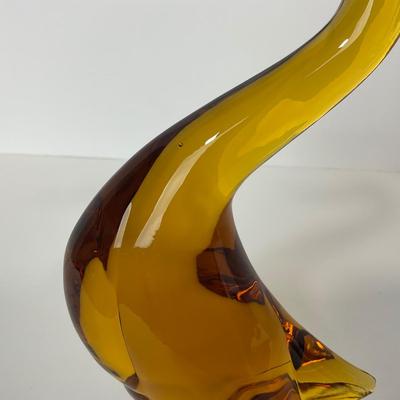 -100- VIKING | Mid Century Epic Amber Duck | Curved Neck