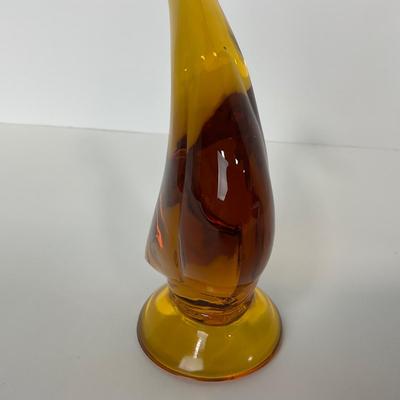 -100- VIKING | Mid Century Epic Amber Duck | Curved Neck