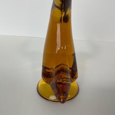 -100- VIKING | Mid Century Epic Amber Duck | Curved Neck