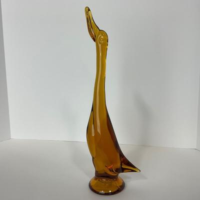 -101- VIKING | Mid Century Epic Amber Duck | Stretched Neck