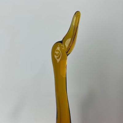-101- VIKING | Mid Century Epic Amber Duck | Stretched Neck