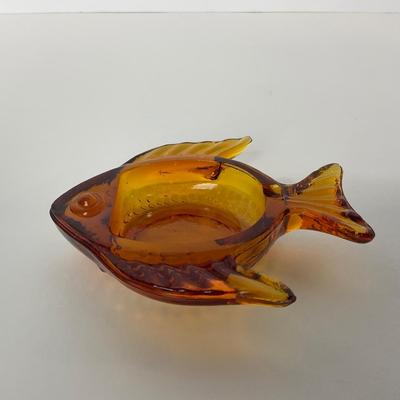 -106- VIKING | Amber Fish Ash Tray