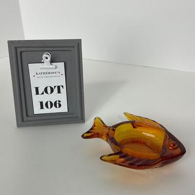 -106- VIKING | Amber Fish Ash Tray