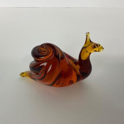 -107- PILGRIM | Amber Snail Paperweight