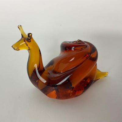 -107- PILGRIM | Amber Snail Paperweight