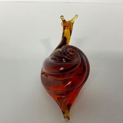 -107- PILGRIM | Amber Snail Paperweight
