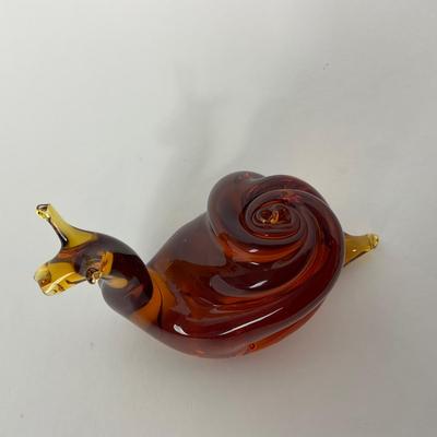 -107- PILGRIM | Amber Snail Paperweight