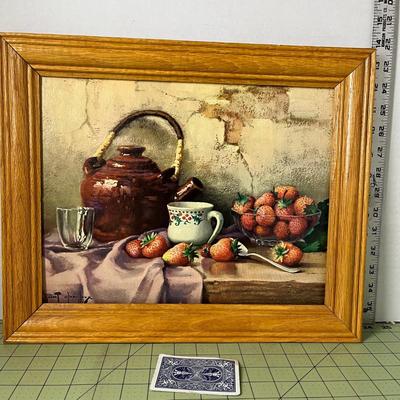 Still Life with Strawberries by Chailloux Print & Frame