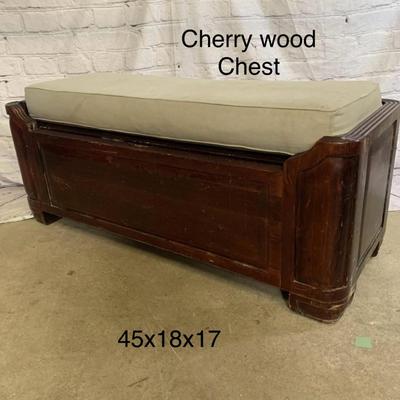 Cherry Wood Chest with Cushion