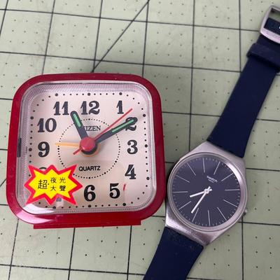 Swiss Swatch and Analog Clock