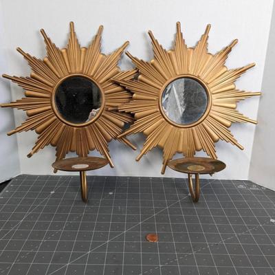 Sunburst Mirror Wall Sconces