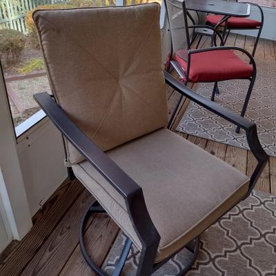 Metal Frame Swivel Patio Chair with Cushion Seat and Back Choice B