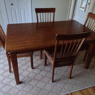 Solid Wood Oak Table with Six Matching Dining Chairs Ashley Furniture