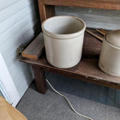 Vintage Western Stoneware Maple Leaf 4 Gallon Crock