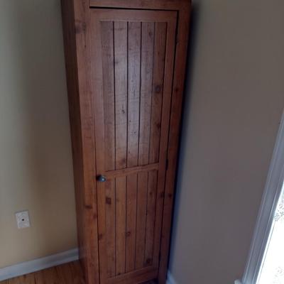 Wood Laminate Single Door Storage Cabinet (No Contents)