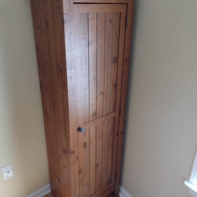 Wood Laminate Single Door Storage Cabinet (No Contents)