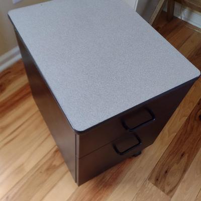 Double Drawer Filing Cabinet Printer Table on Casters