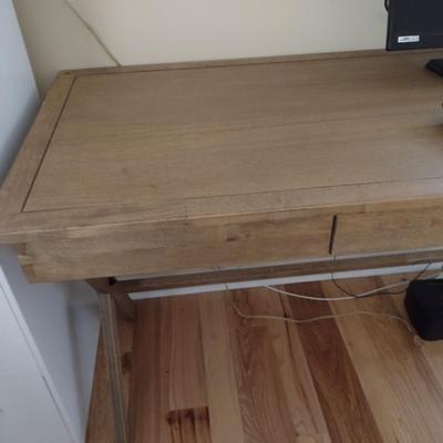 Nice Spacious Wood Finish Desk with Room for Computer and Storage