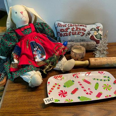 Christmas bunny & rolling pin