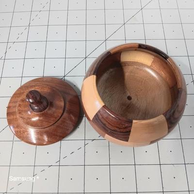 Wooden Decorative Pot with Lid