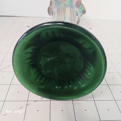 Long Ribbed Thumbprint Carnival Glass Vase