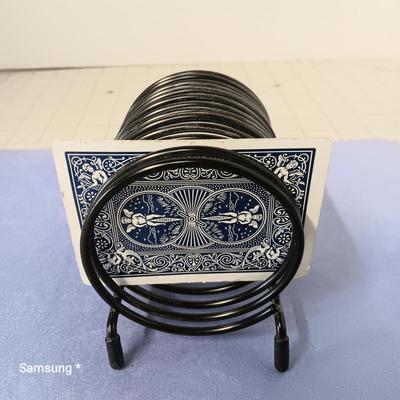 Black Metal Coil Desktop Letter/File Holder - Black 