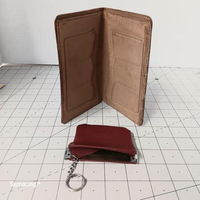 Brown Wallet & Red Coin Purse