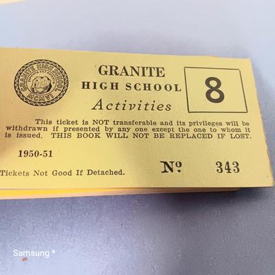 Vintage Granite High School Ticket Book