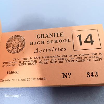 Vintage Granite High School Ticket Book
