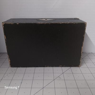 Black Wooden Box with Lock & Key